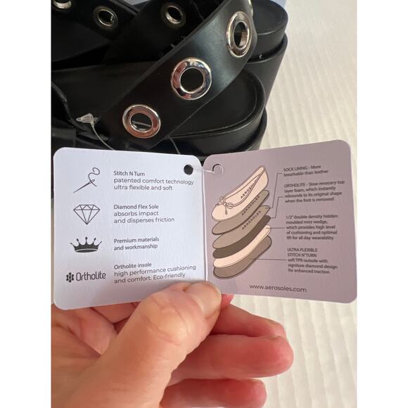 Aerosoles Cleveland Slingback
Platform Sandals Black Silver Size 7M Brand New - Picture 9 of 12